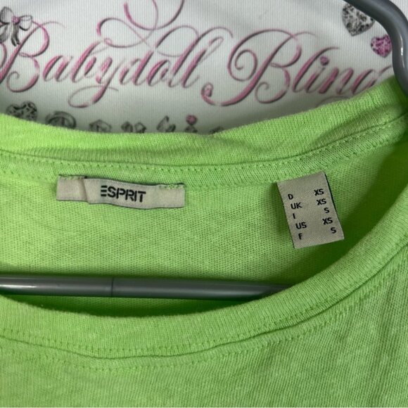 Esprit tshirt tee neon Lime Green Short Sleeve Tee comfy flowy - Picture 5 of 7